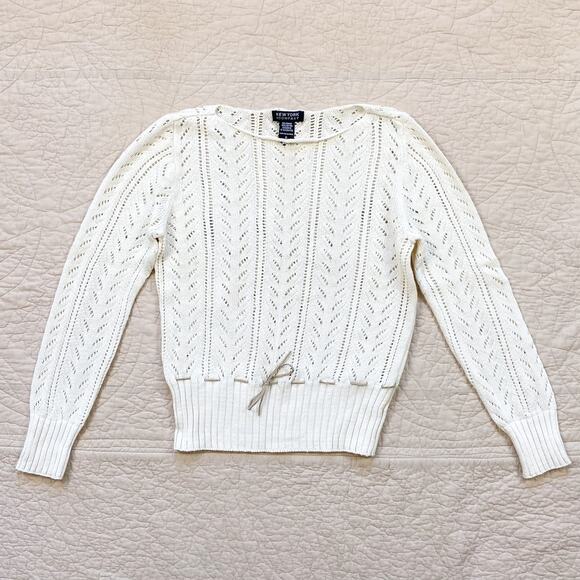 Vintage New York & Co Lace Knit Sweater Womens Small - Picture 1 of 6